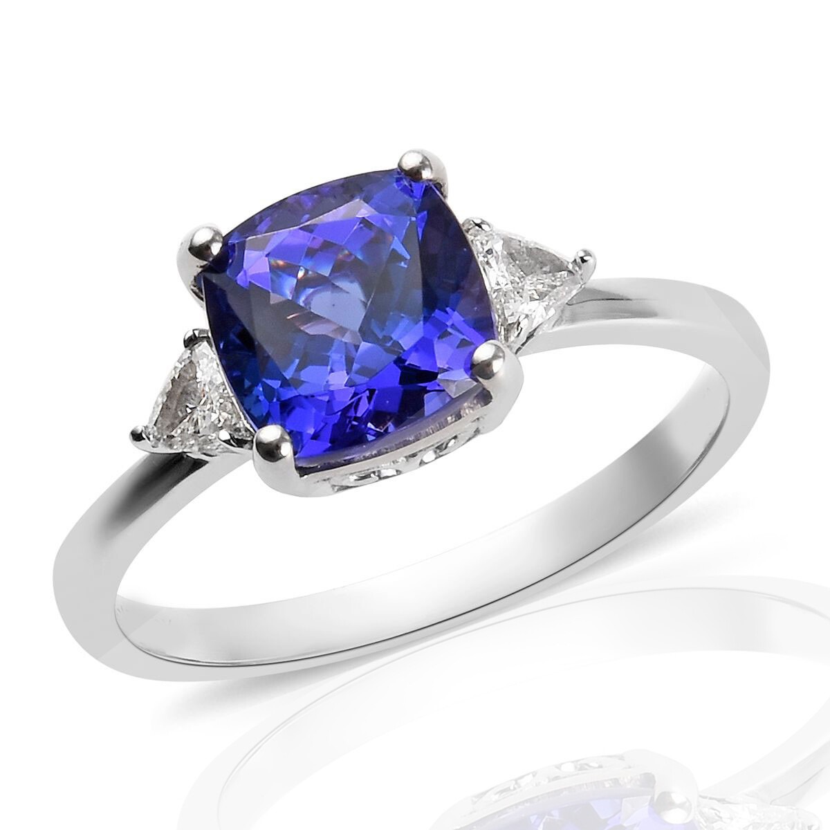 Tanzanite Engagement Ring Cushion Shaped Ring Bridal Promise Ring Gift For Her