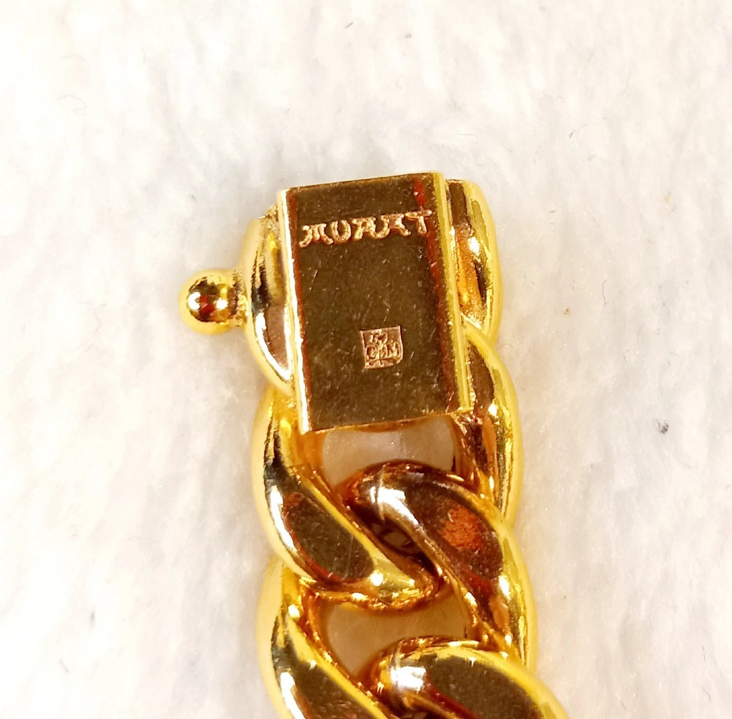 Vintage Charles MURAT French Gold Filled Cuban Link Bracelet 7″ **