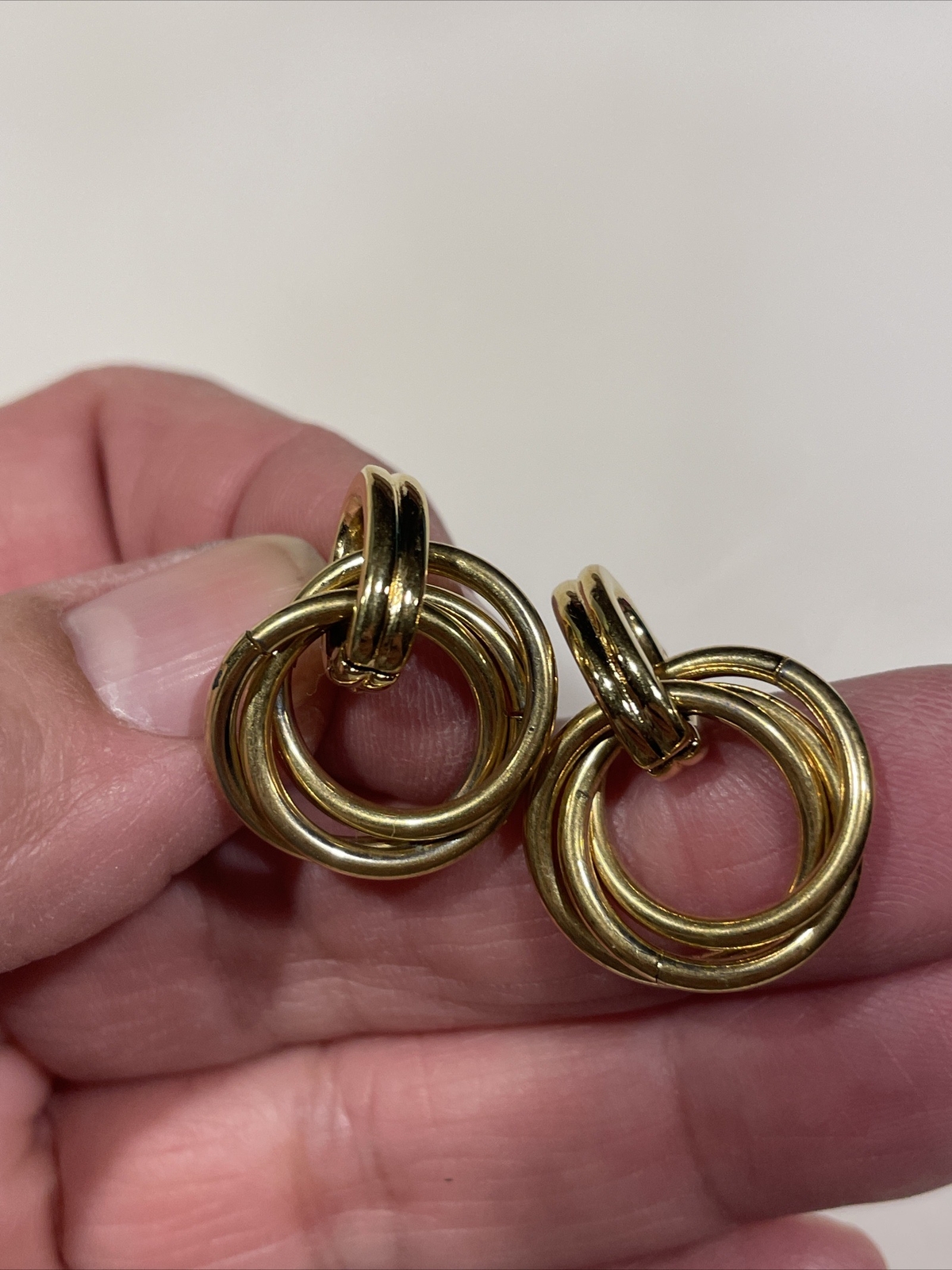 Lot Of 18 Pair Gold Tone Pierced Earrings Assorted Styles Sizes 1 Marked Monet