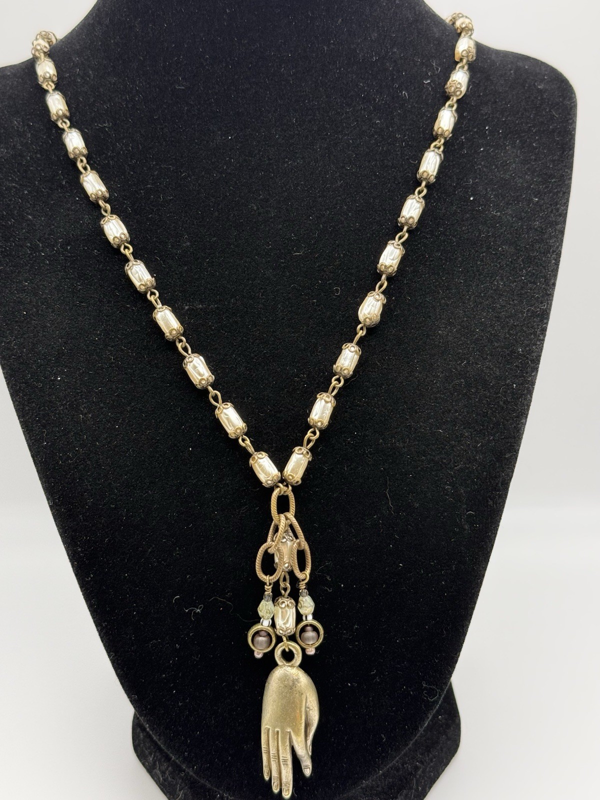 Reproduction Of Victorian Hand Necklace 22” Plus 3” Extender