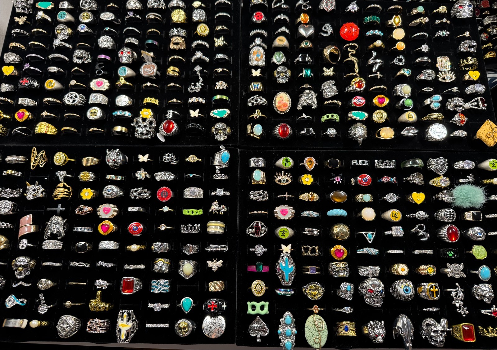 Fun & Vintage Costume Jewelry Lot 25 Rings Assorted Styles and Sizes