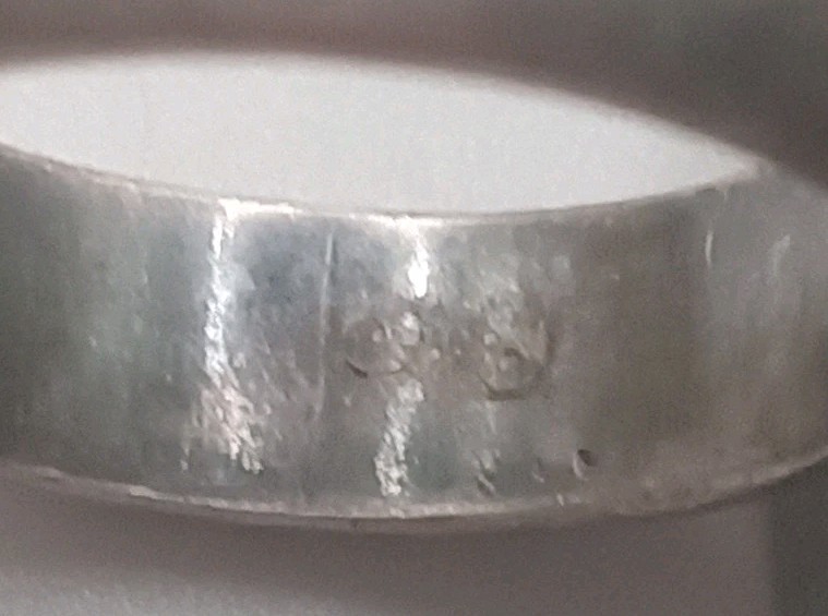 VINTAGE/Antique Silver 950 Chrysoprase Ring Sz 7.75 Has Patina See Pictures