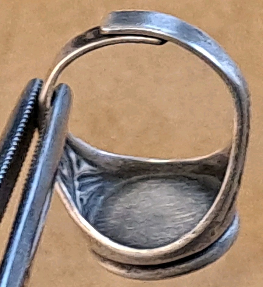 VINTAGE Sterling Silver CELTIC Art Glass SCOTTY DOG Bypass Wrap Ring 8.25 NICE