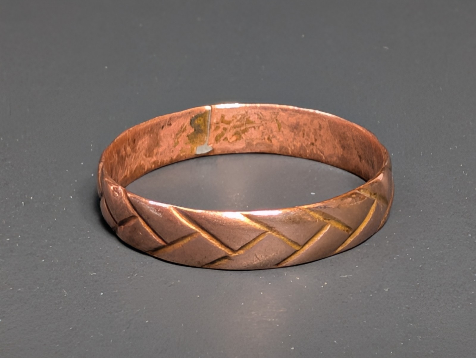 Vintage Braided Copper Band Ring 4 mm Size 11.5