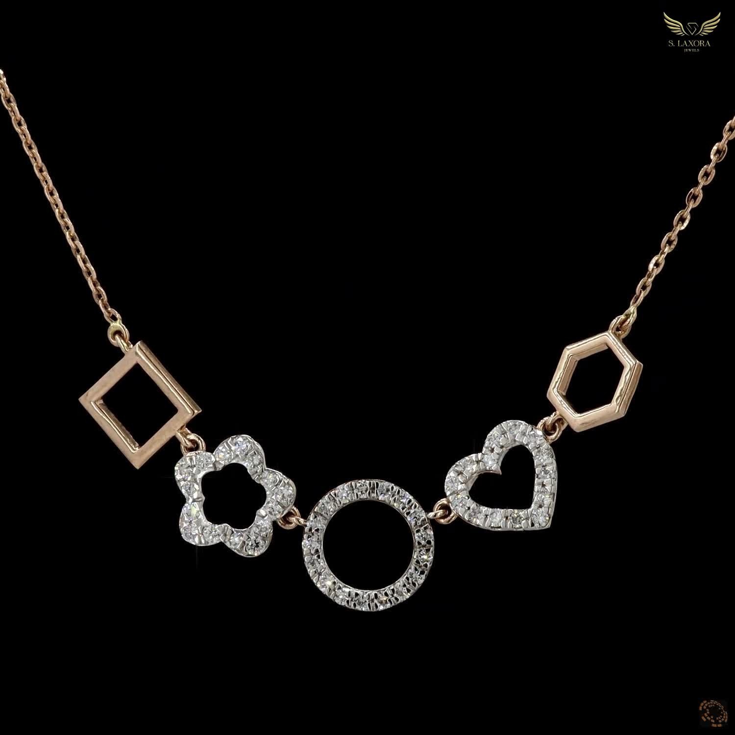 Lab Created Diamond 0.58ct Pendant Necklace Rose Gold Plated Gift