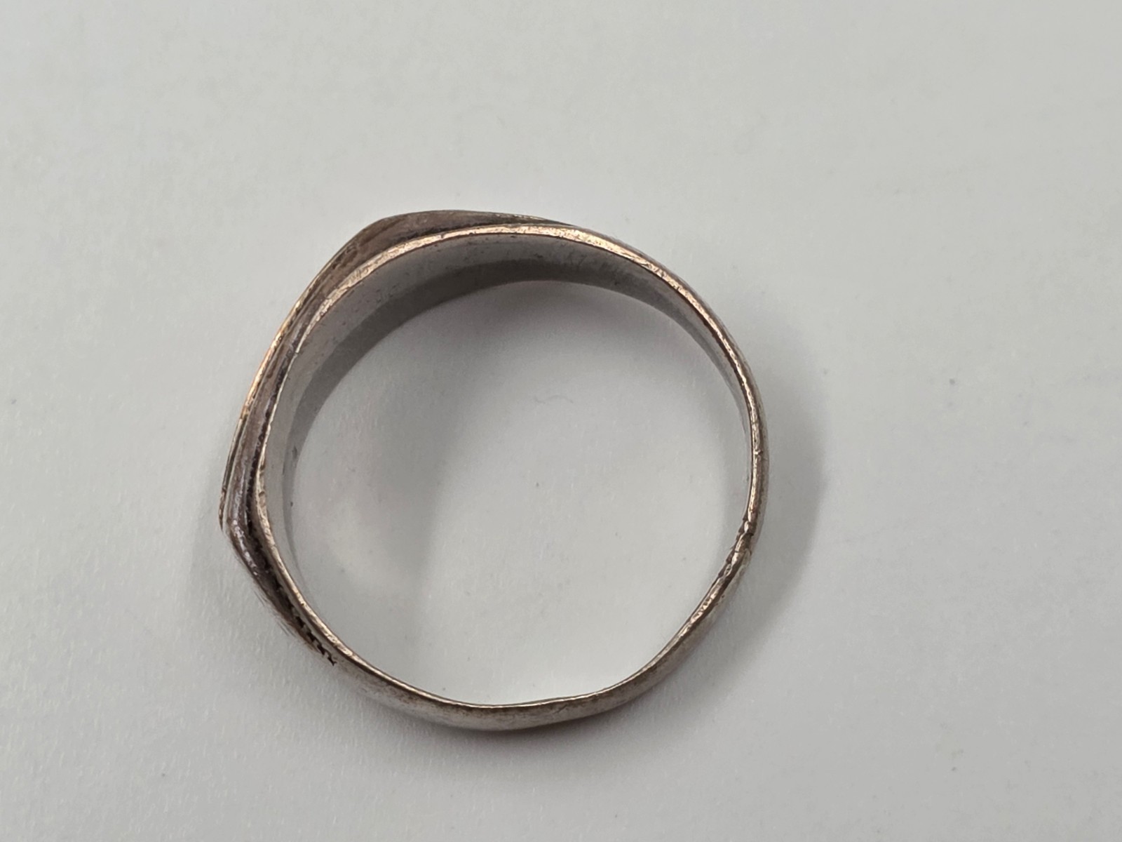 WW2 WWII Military Men’s Sterling Silver Philippines 1942? Signet Ring Size 8.5