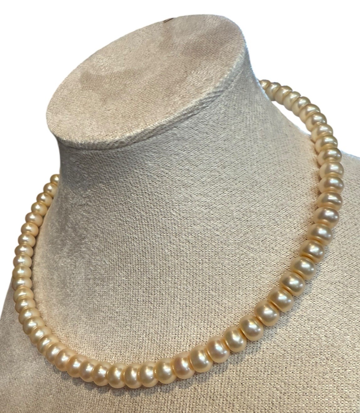 Vintage Genuine Pearls Wire Torque Choker Necklace Expandable