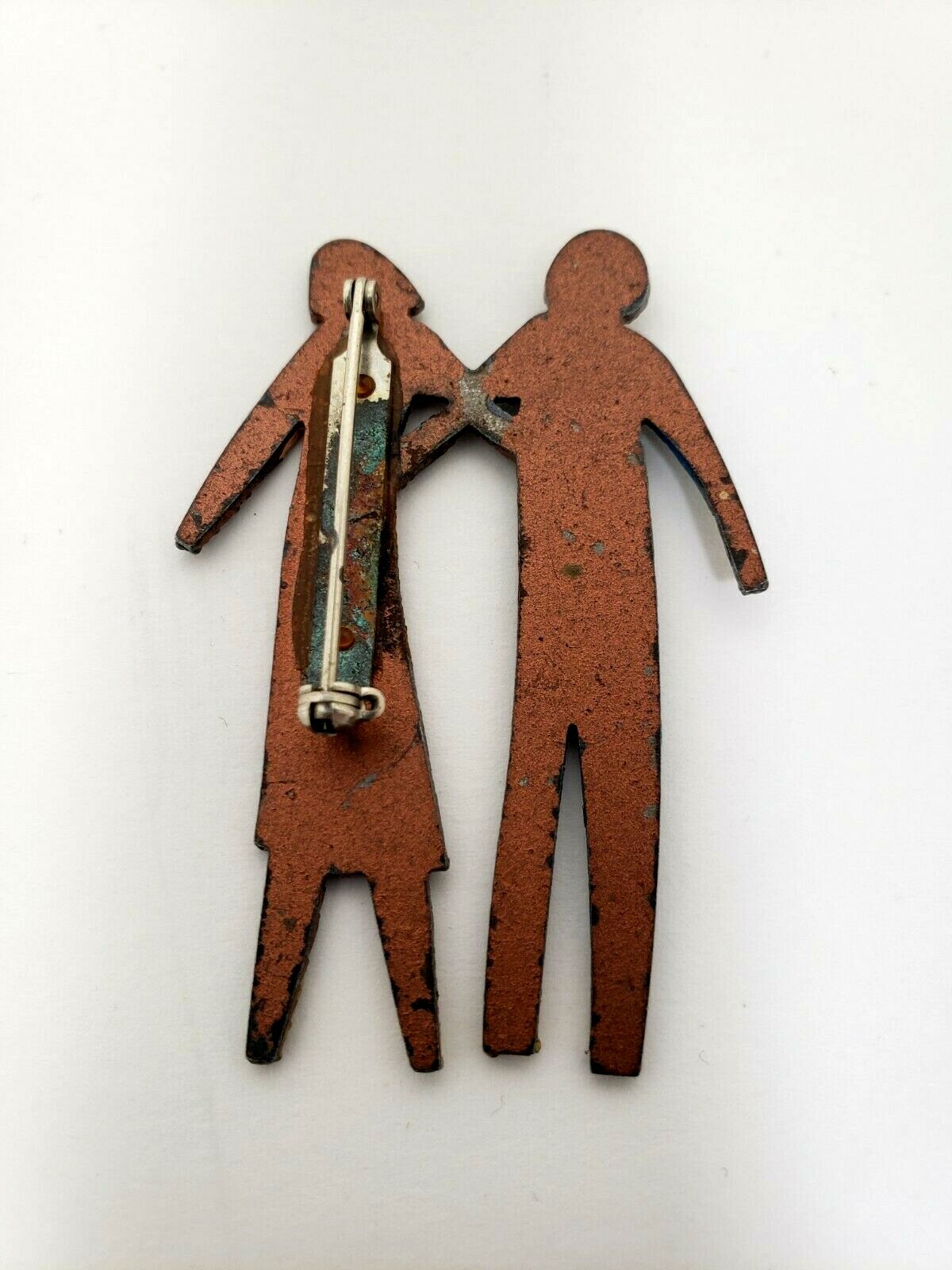 Vintage Pin Brooch – People Couple Painted Adults