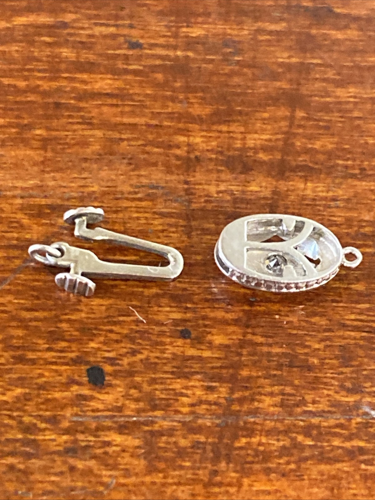 Art Deco Clasp White Gold Diamond Engraved Open Push Box Jewelry Finding