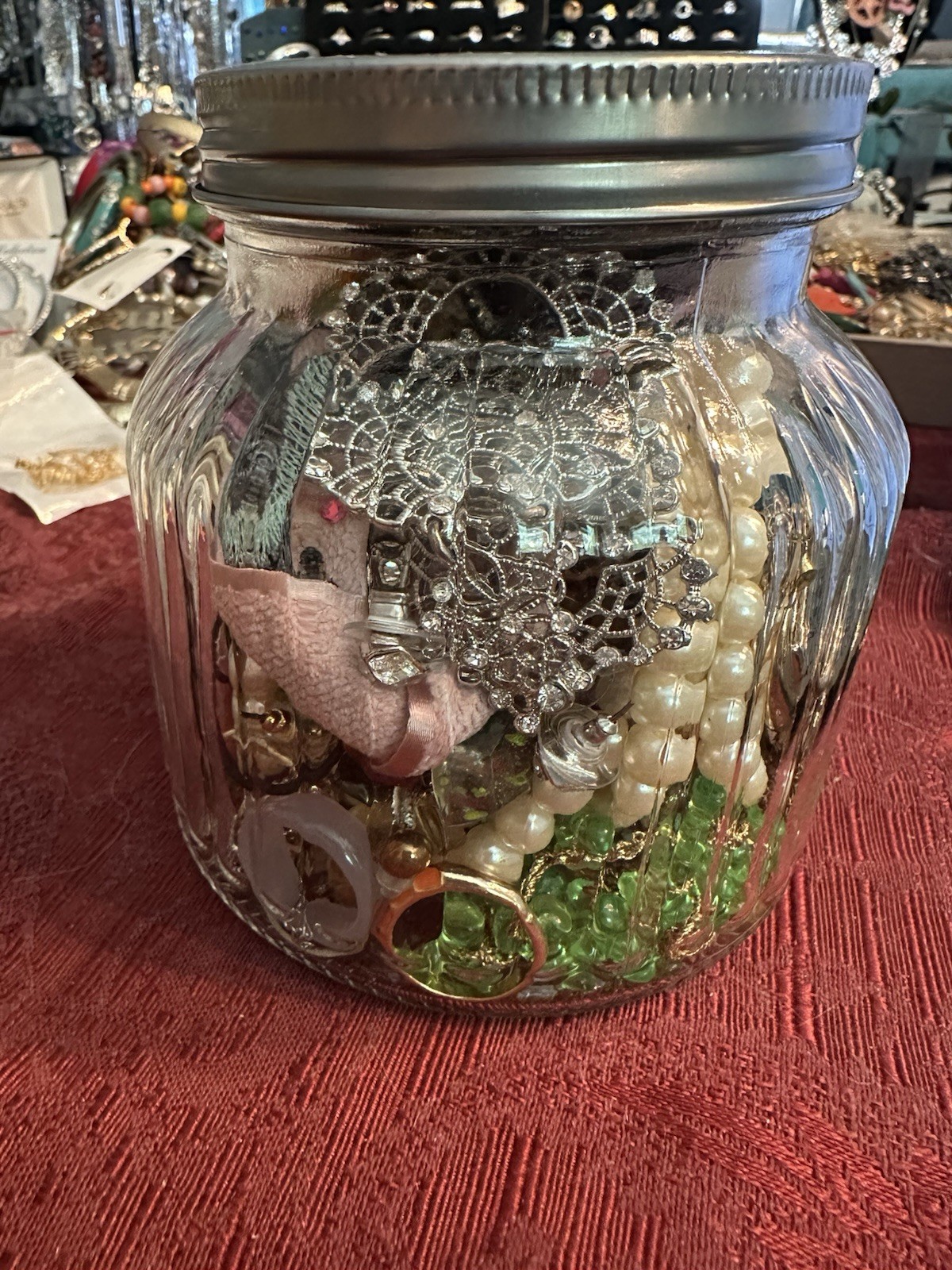 Mystery Jewelry Jar Vintage Signed Wearable Resell Gift 1970s to Current Day 1lb