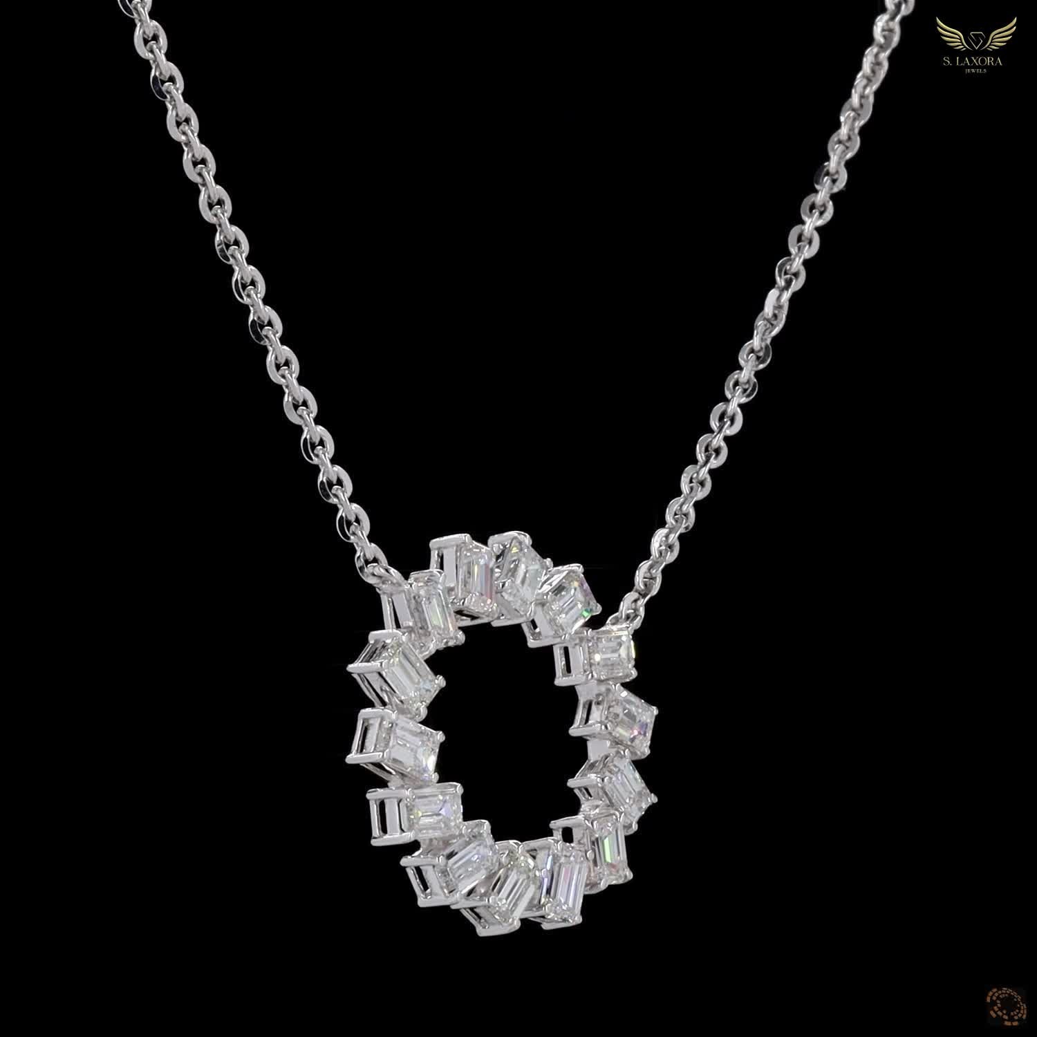 Lab Created Diamond 2.88ct Pendant Necklace White Gold Plated Gift