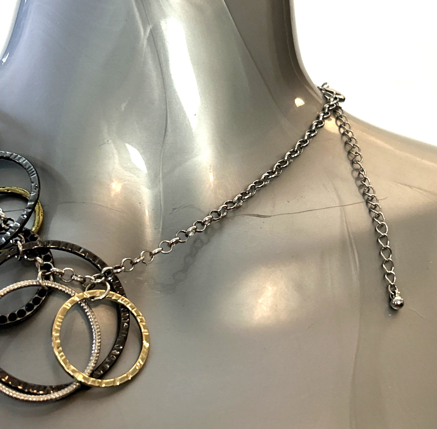 Vintage Estate Ring front PENDANT CHAIN CHOKER NECKLACE