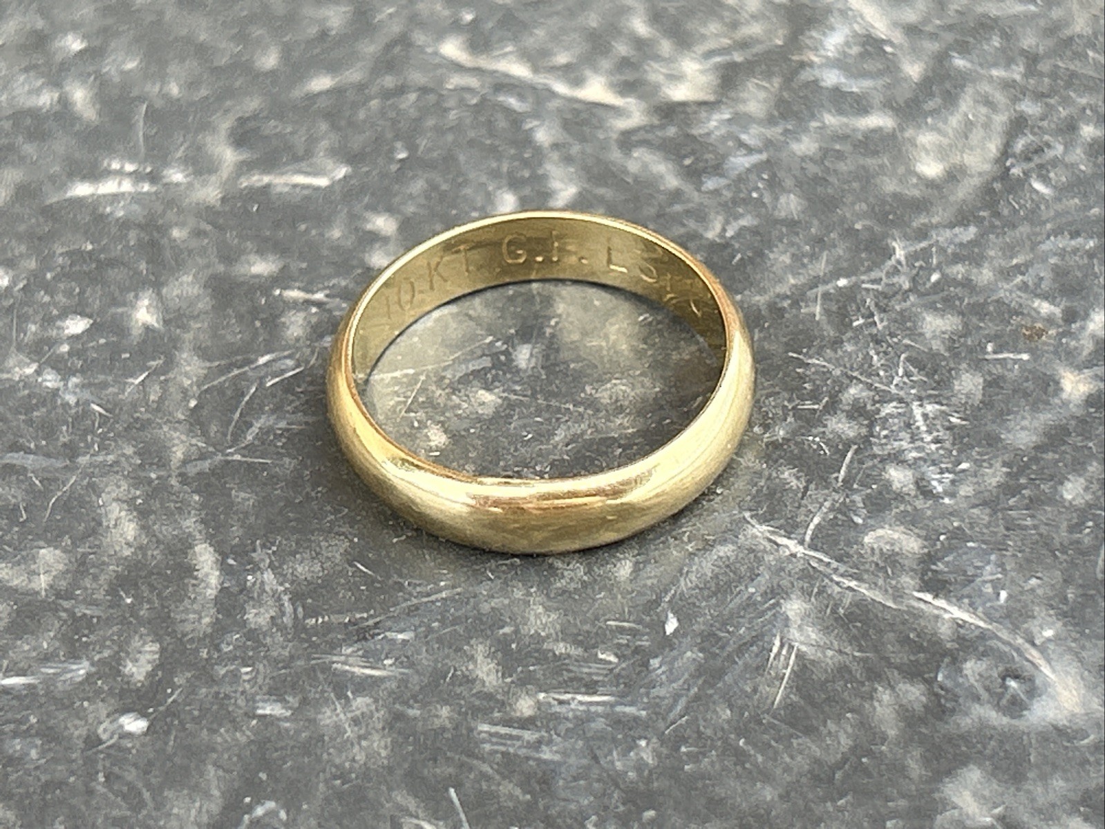 Signed ESPO 10k Gold Filled Ring Wedding Band Size 6 Vintage 4MM Wide Band
