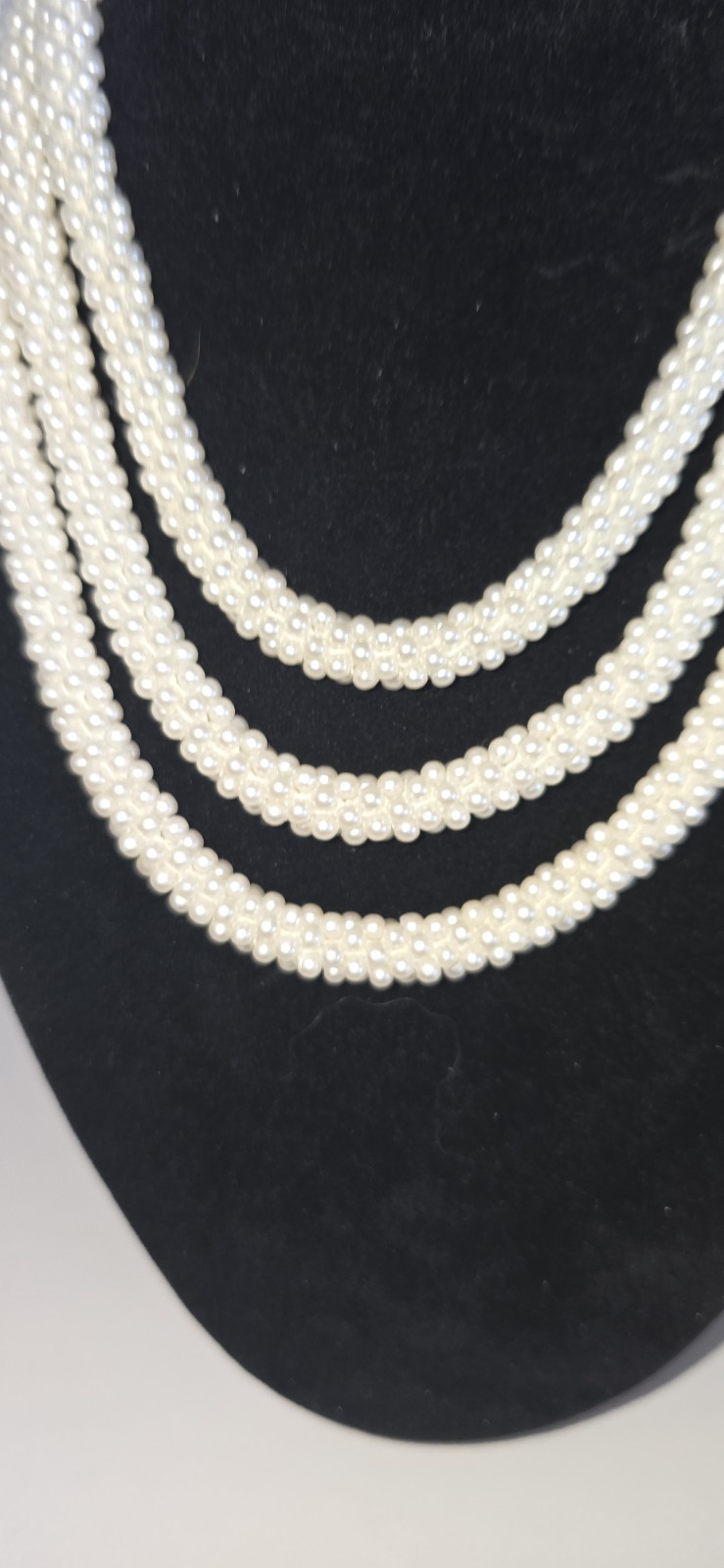 Vintage 23 Pearl Looking Rope Necklace