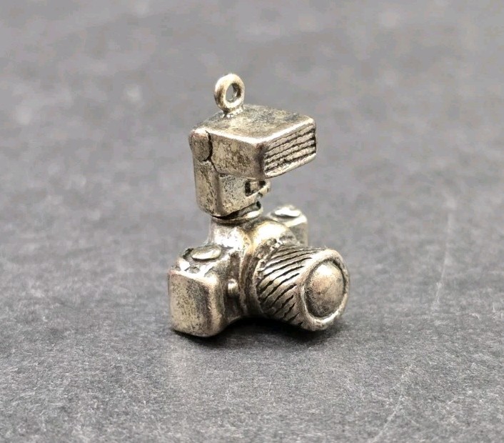 Vintage Sterling Silver 925 SLR Camera Traditional Charm 3D – Fast Shipping!