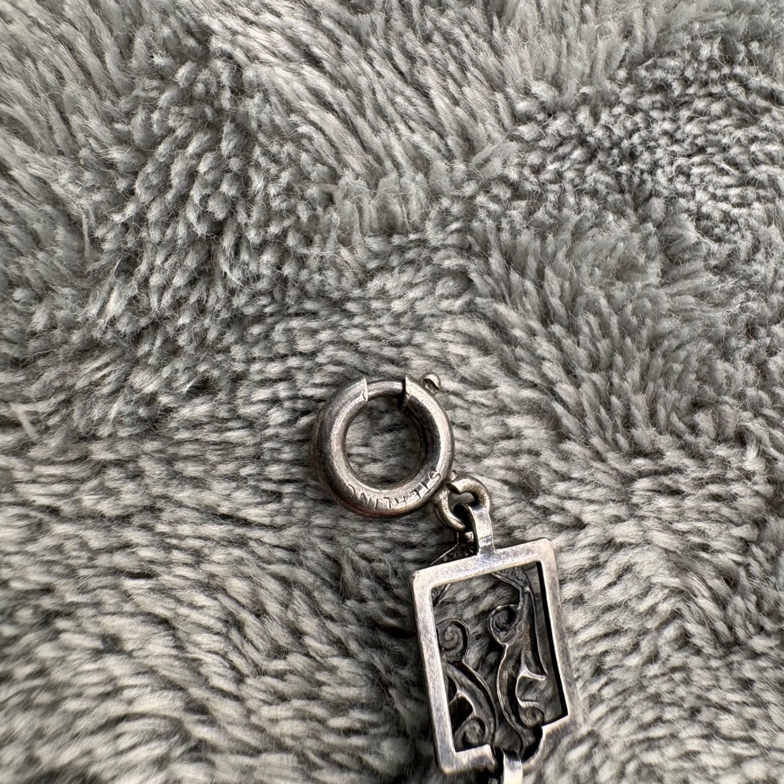 VTG DANECRAFT STERLING SILVER NECKLACE FANCY SCROLL DESIGN HARP CHOKER 16″