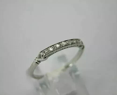 1Ct Round Art Deco Style Lab Created Diamond 14k White Gold FN Ring Engagement