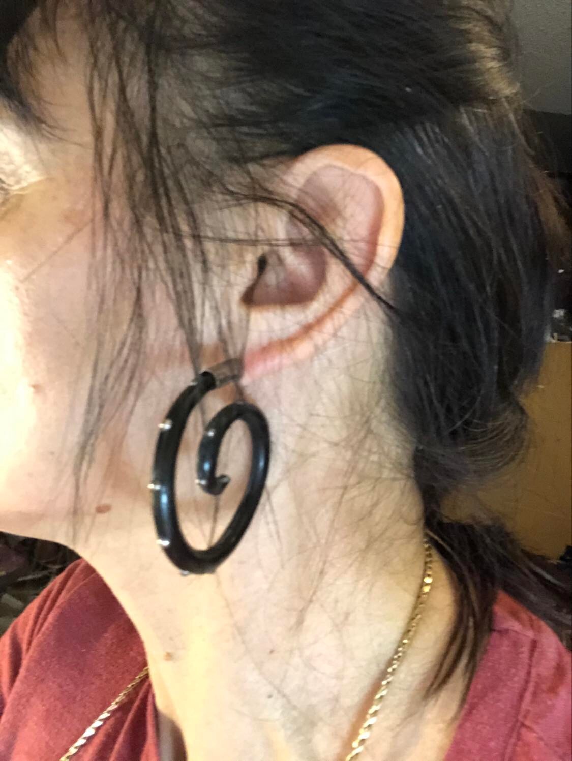 Tribal 925 Sterling Silver Large Swirl Stud Unisex Adult Earrings 14g
