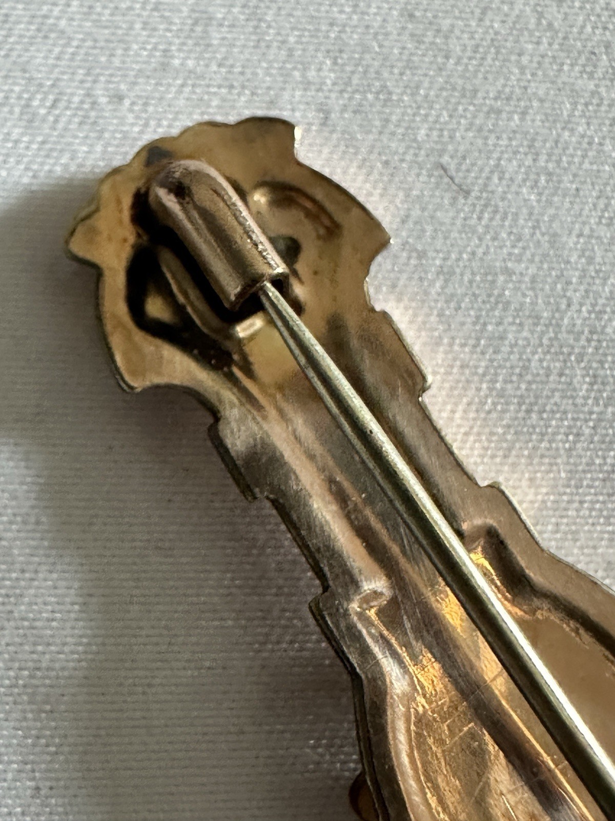 Antique Victorian Gold Filled Etched Bar Brooch