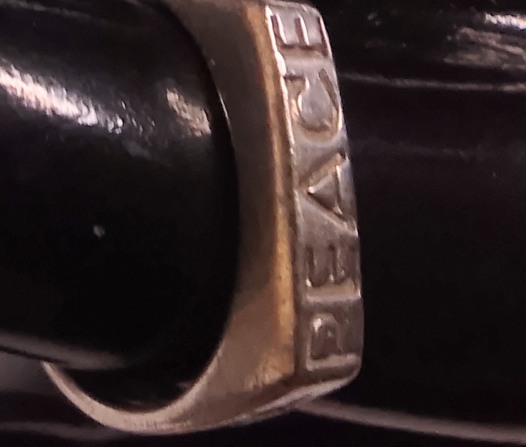 Vintage 925 Sterling Silver Peace Ring Cross Signet Band Sz 7.75 Boho Religious