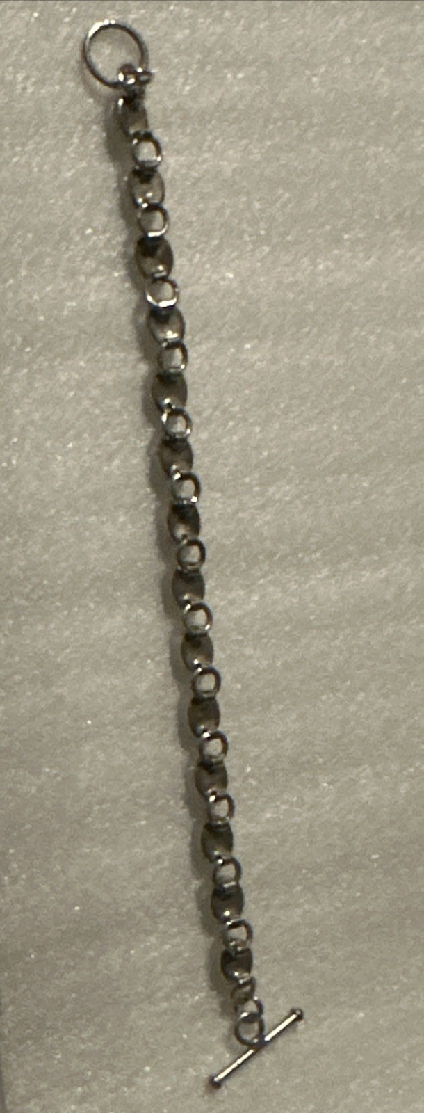 Vintage 925 Sterling Silver Cats Eye Bracelet 7 Inch Oval Cabachon 13g