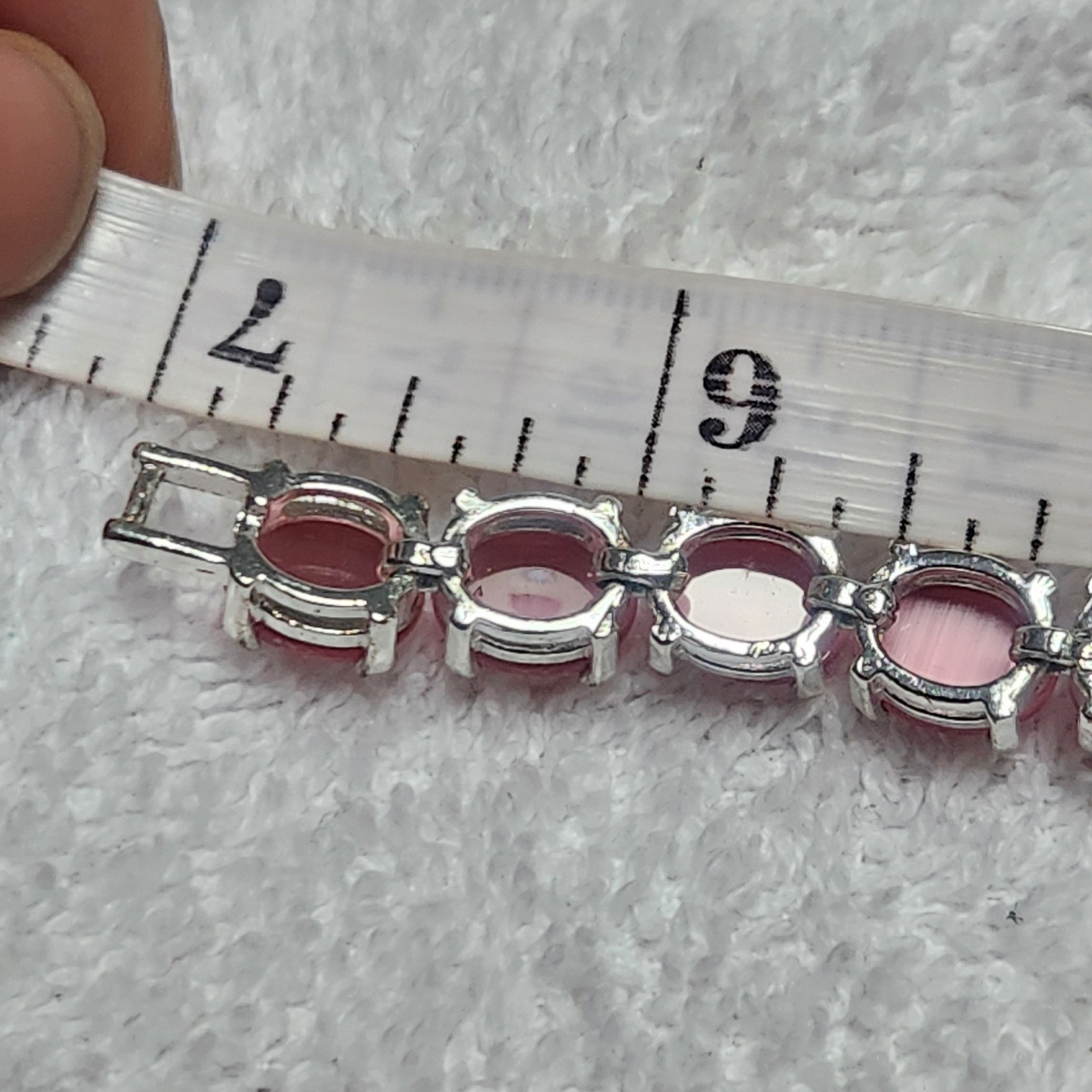 Avon Pink Cats Eye Bracelet and Vintage 80s Multi Color Dot Square Earrings lot