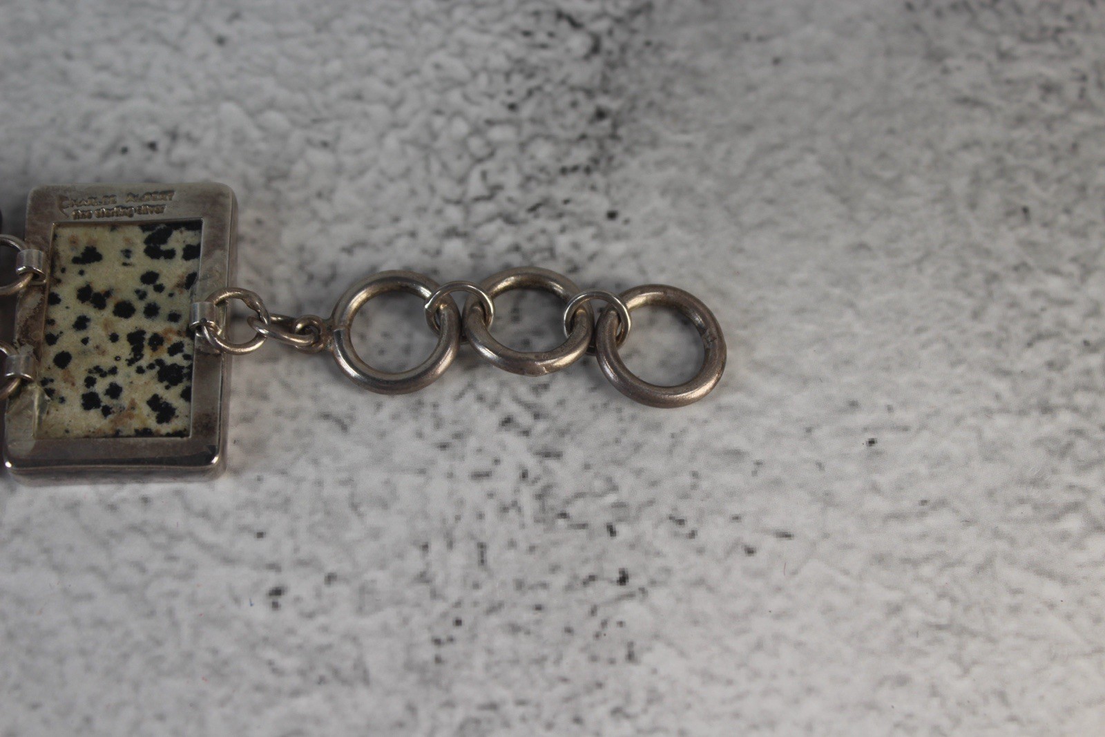 Vintage Chunky Charles Albert Multi Stone Bracelet in Sterling SIlver