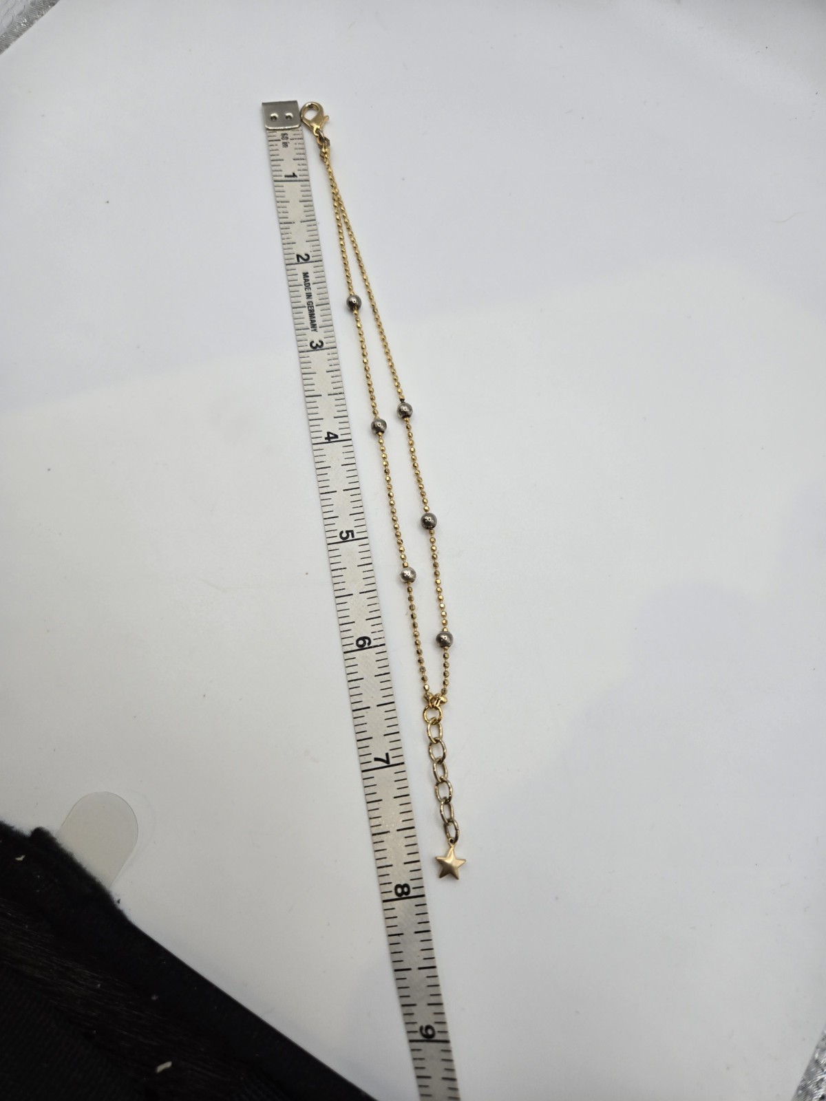 Gold Ball Chain Bracelet Vintage Dainty Delicate 7.25-7.75″ Star Charm Celestial