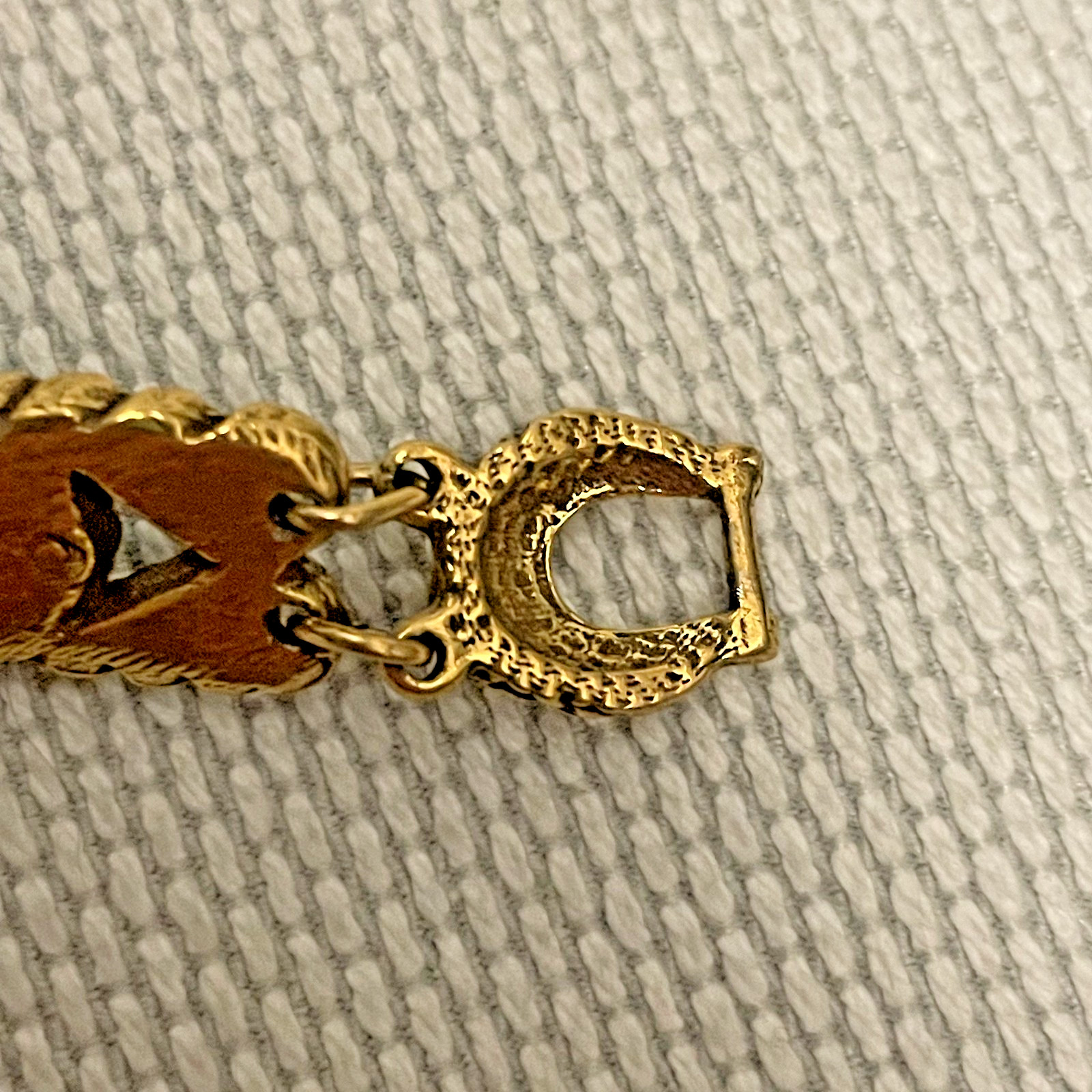 Vintage Goldette N.Y. Gold Tone Art Nouveau Bracelet w Faux Turquoise Cabochons