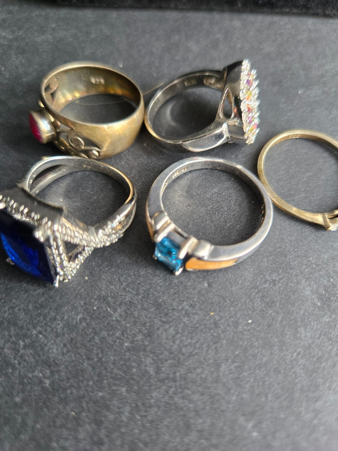 Vintage Estate Ring Lot 40pc 925 Sterling Silver Signed Avon 10k GP