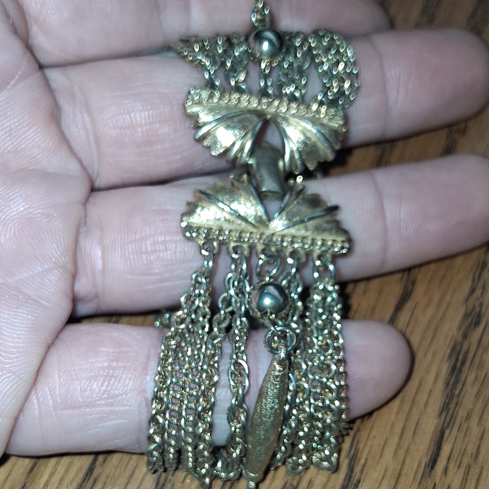 Vintage Gold Tone Multi-Chain Metal Chain Bracelet, Unisex Adults, No Stone