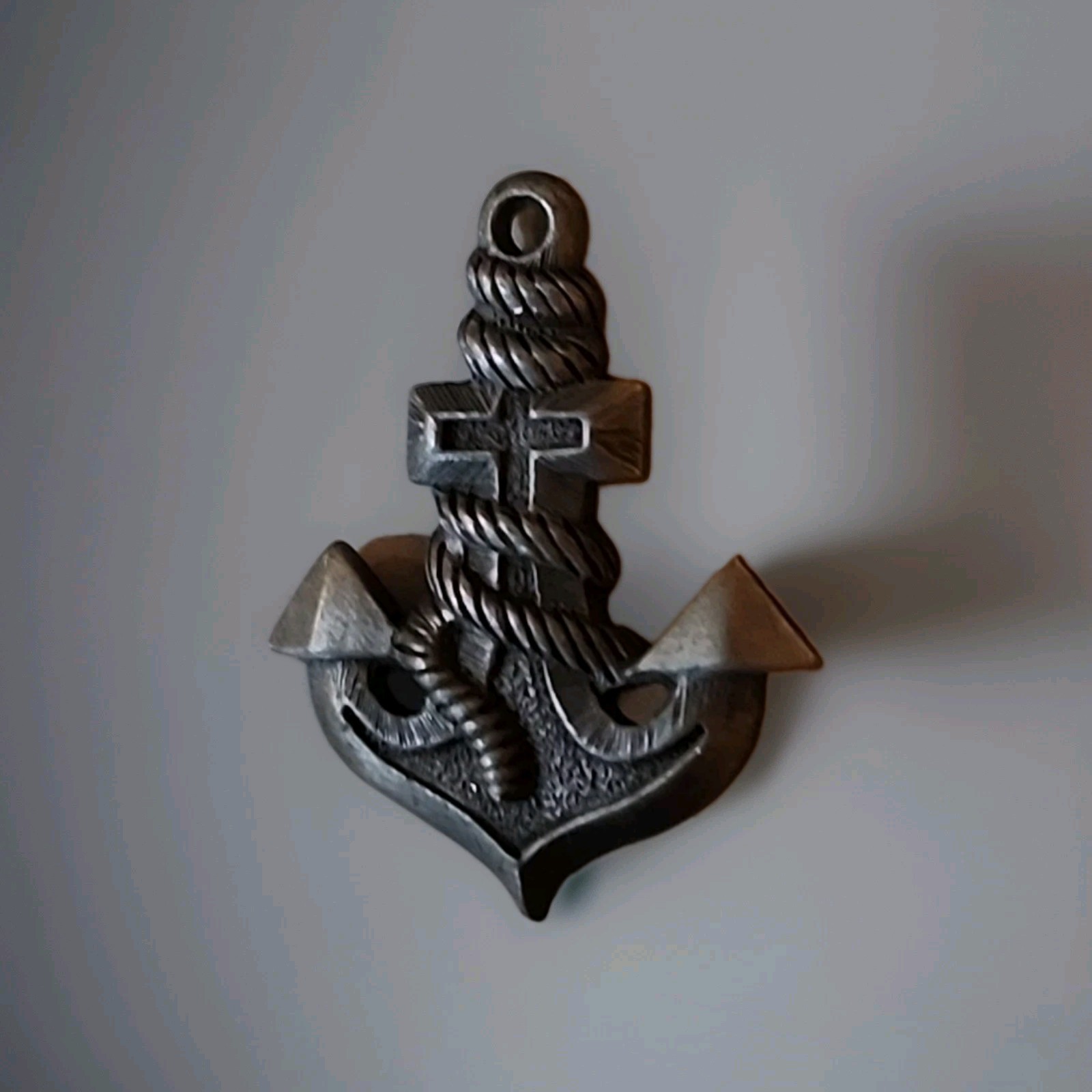 Vintage Anchor Sweet Heart Pin Zinc Alloy Nautical Navy Brooch