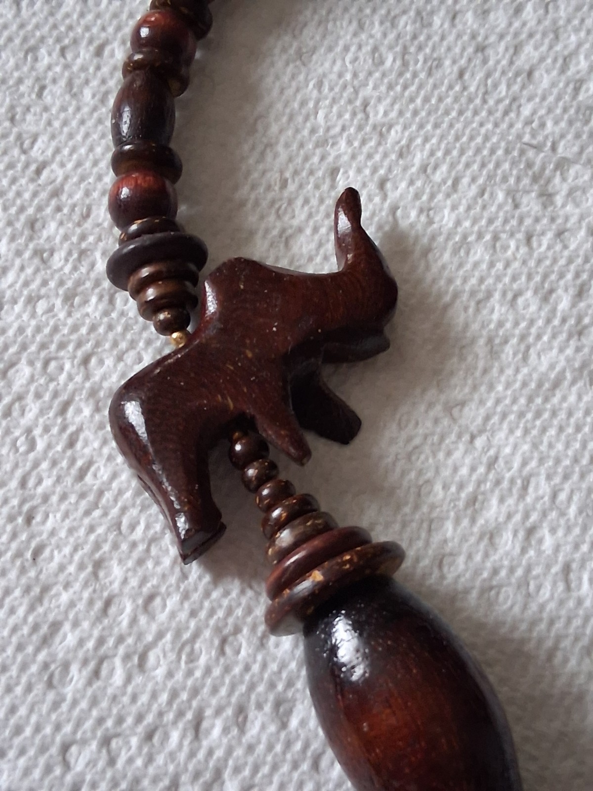 Vintage African Safari Style Statement Piece With Hand Carved Animals And Beads