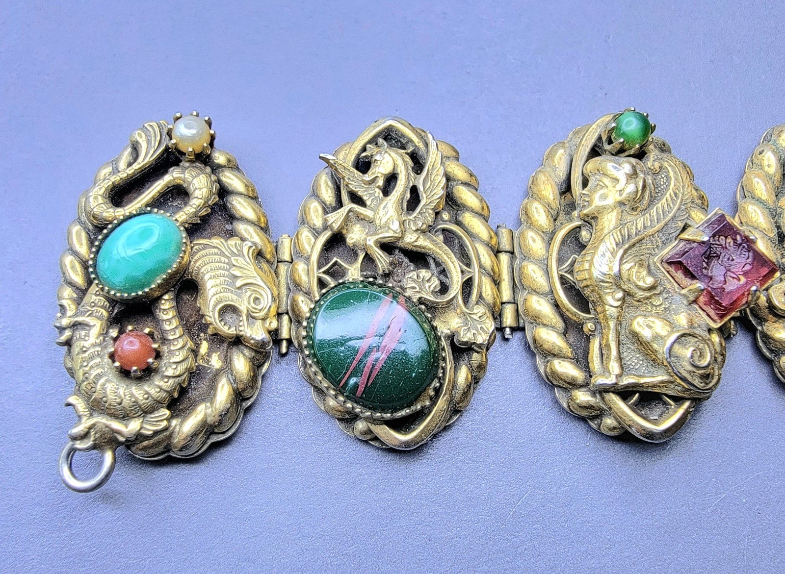 30s 50s High-Relief Dragons, Phoenixes, Protective Mythical Creatures Bracelet