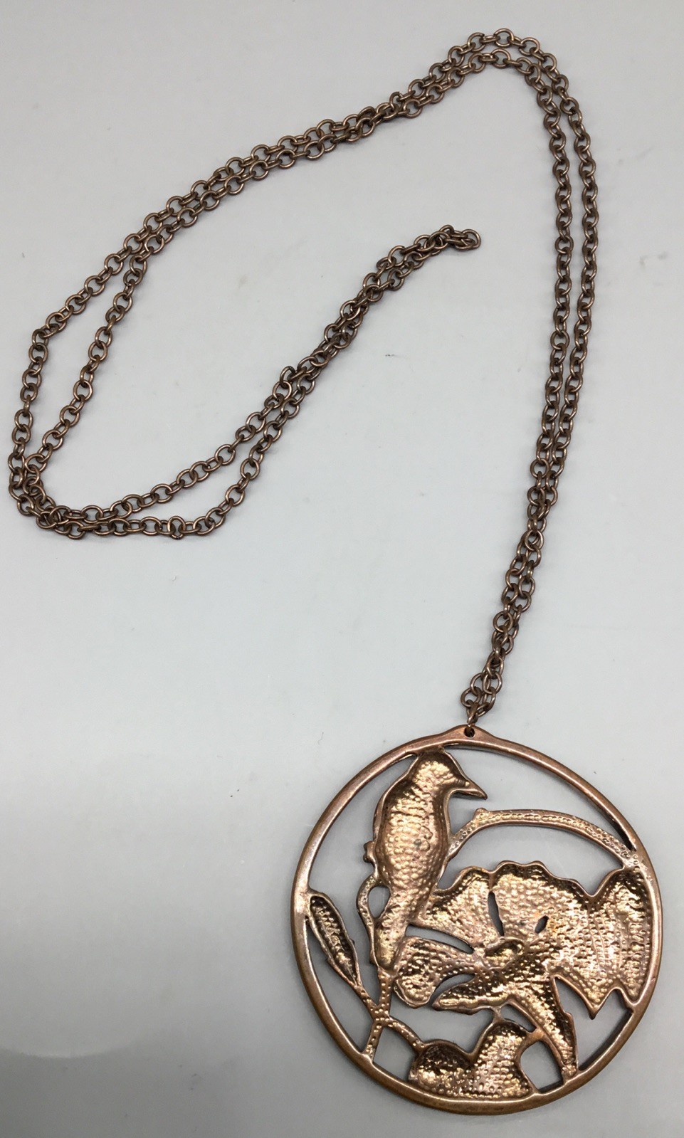 Bronze Tone Hummingbird Pendant and Chain Set Necklace