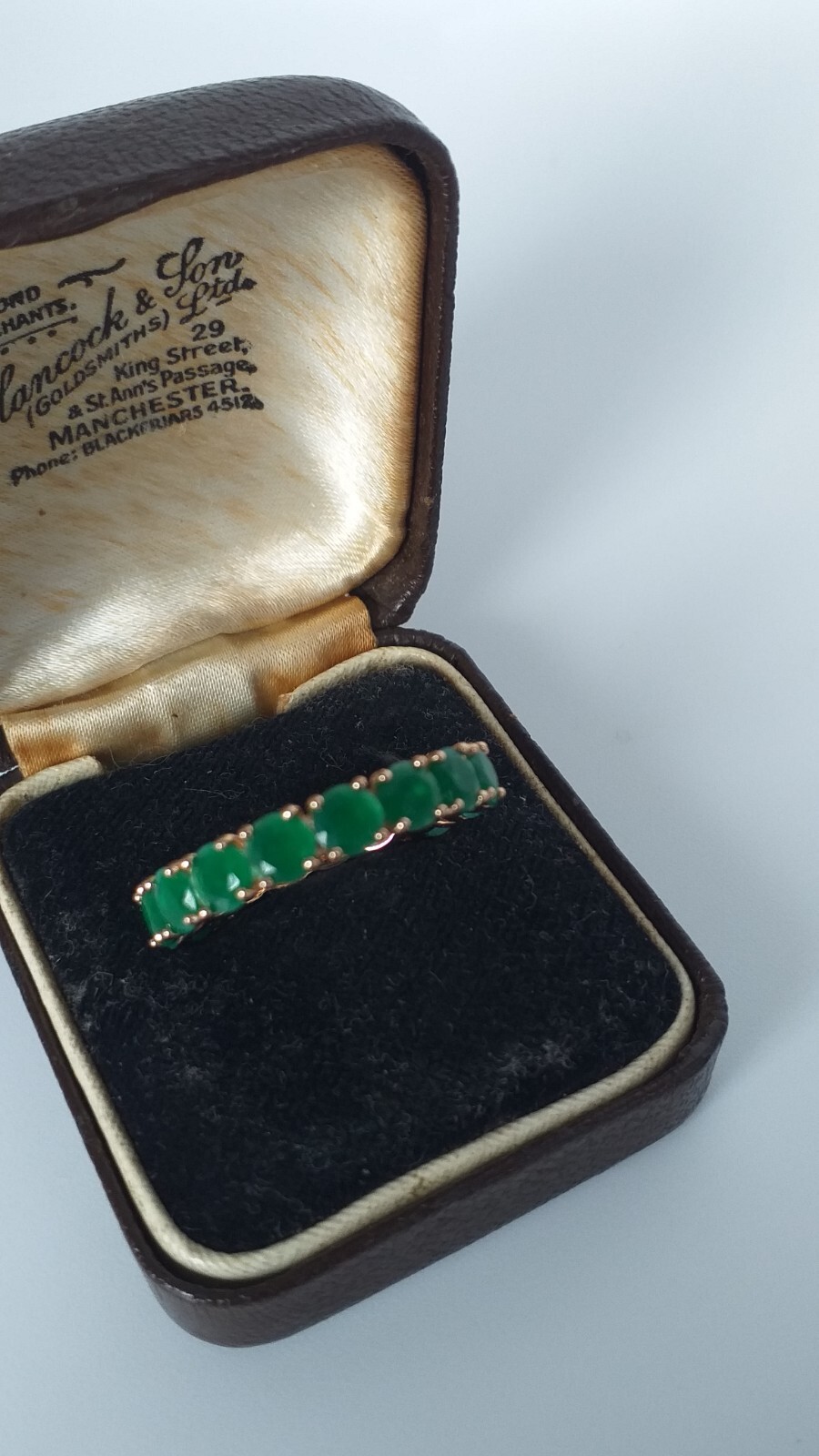 Vintage 1990-s 14 Ct Rolled Gold Emerald Ring Size UK N US 6 3/4 – Hallmarked!