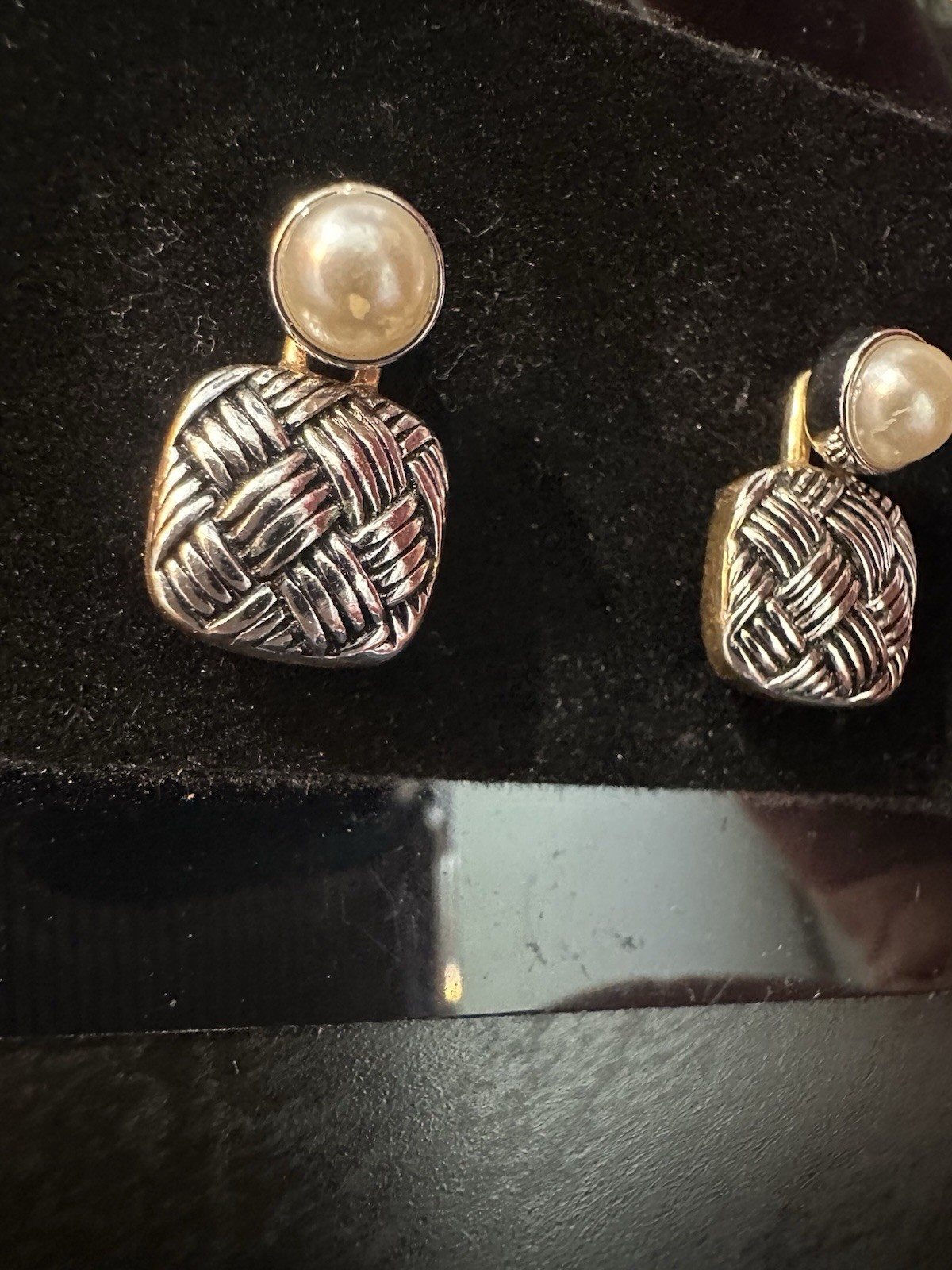 Vintage Mary Kay Gold & Silver Pierced Fashion Earrings