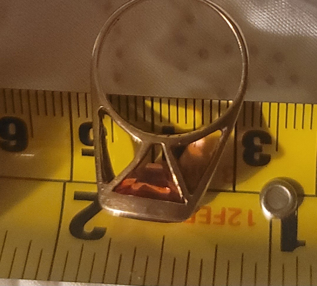 Vintage Mid-Century 14K Vivid Reddish-Orange Sapphire, Approx. 6.00 Carats