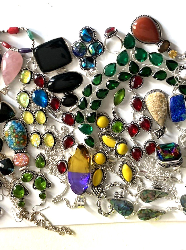 :Mystery ??? bag of Semi precious Gemstone Jewelry Worth $$$ BUY 2 GET 1 FREE