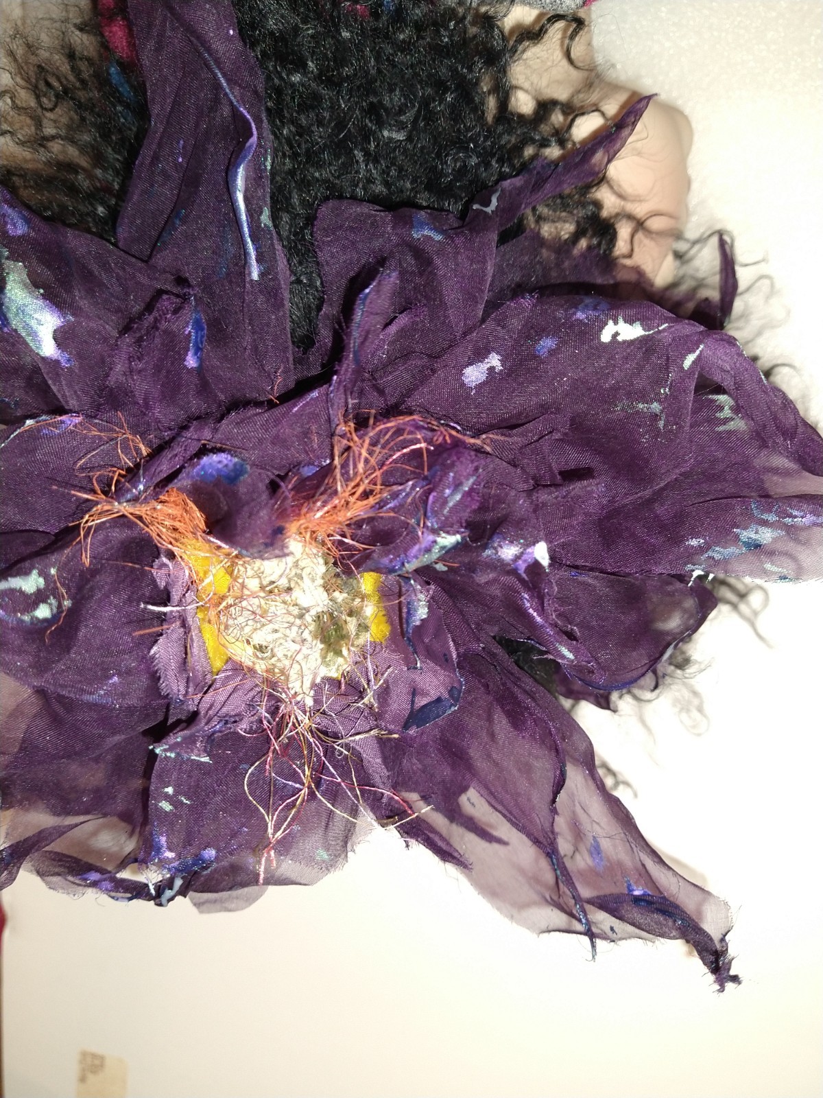 Brooch Large Purple Silk Costume Brooches & Pins Hair Clip Accessories Jewelry