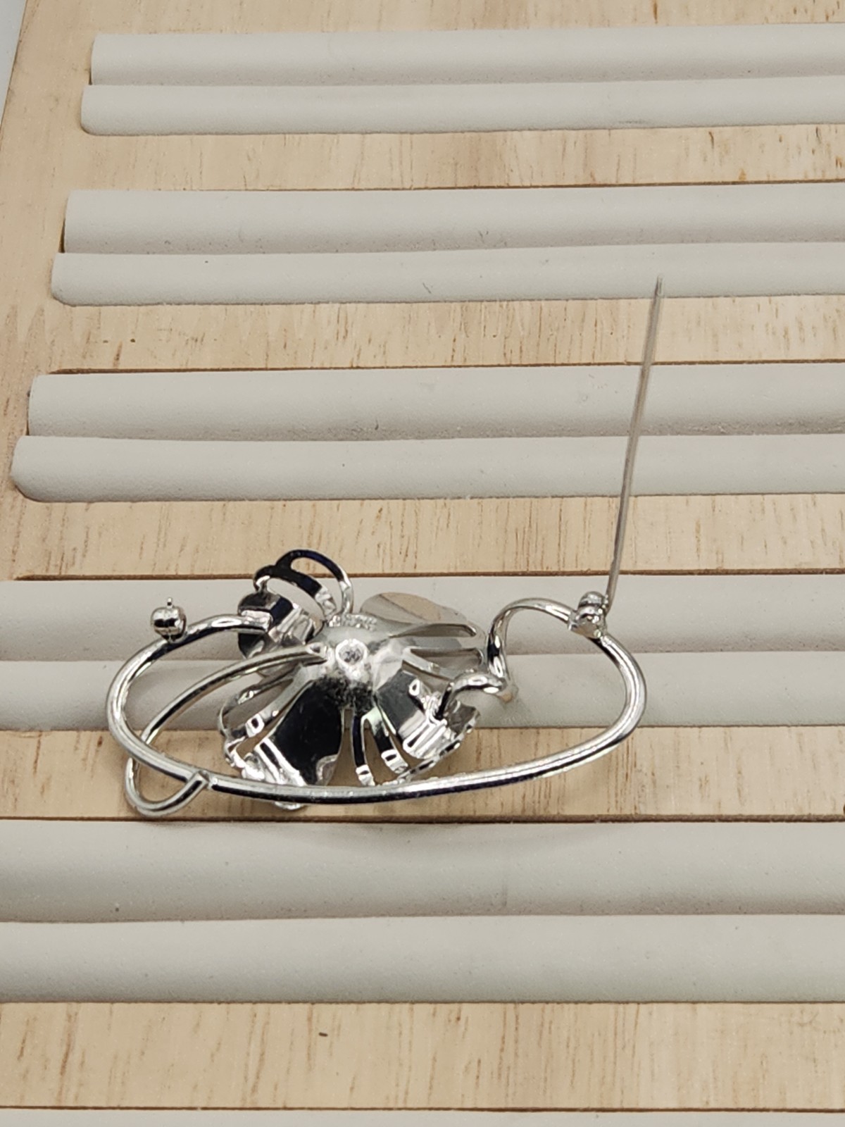 Vintage Forstner 925 Sterling Silver Art Deco Floral Flower Brooch Pin Signed