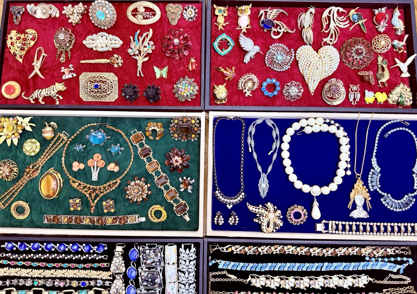 HUGE Vintage Mod Rhinestone Jewelry Lot High End Schreiner Weiss Eisenberg +
