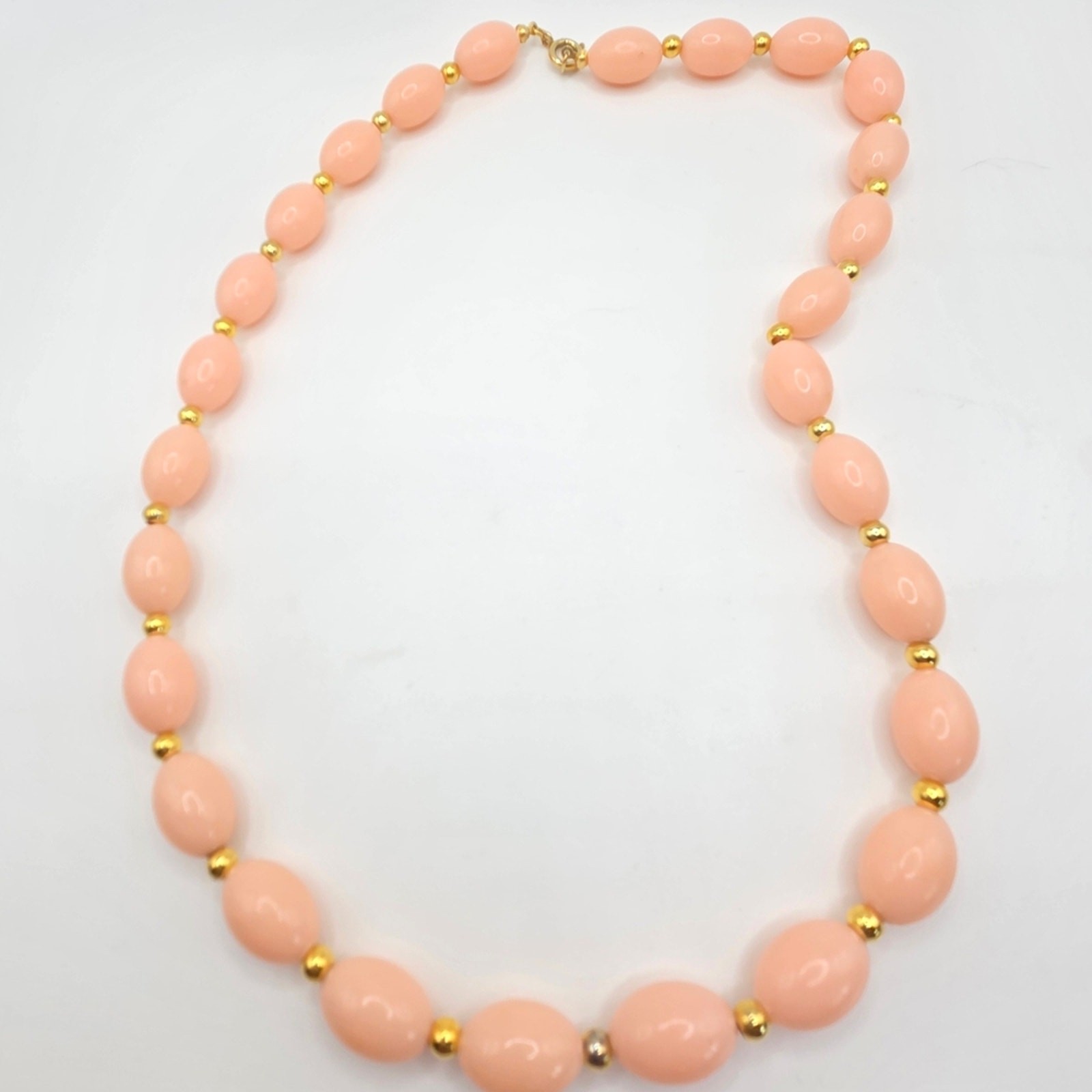 Vintage Pink and Gold Beaded Necklace