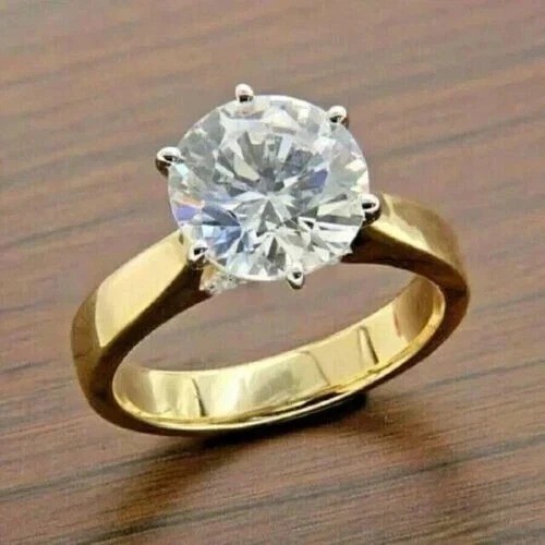 2.4Ct VVS1 Round Cut Lab Created Diamond Anniversary 14K Yellow Gold Finish Ring