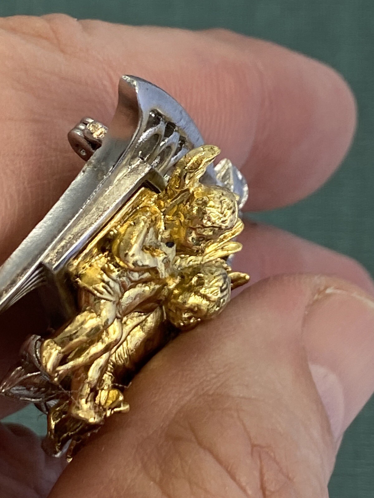I Am Edgar Berebi My 4 In A Row Angel child Vintage Brooch pin jewelry Made 1999