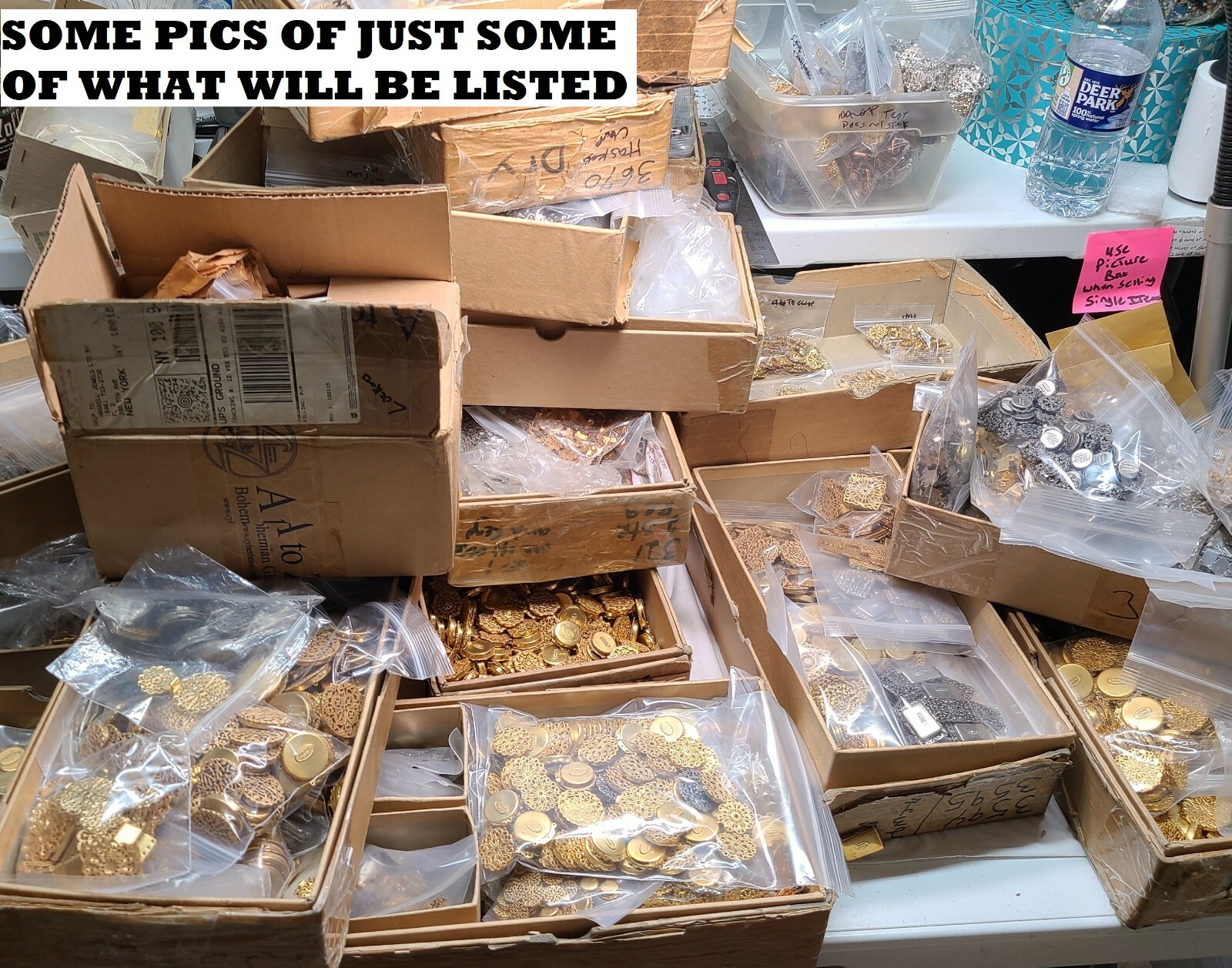 HUGE LOT #27 Bead Caps Large Size Miriam Haskell Jewelry Findings Filigree RARE