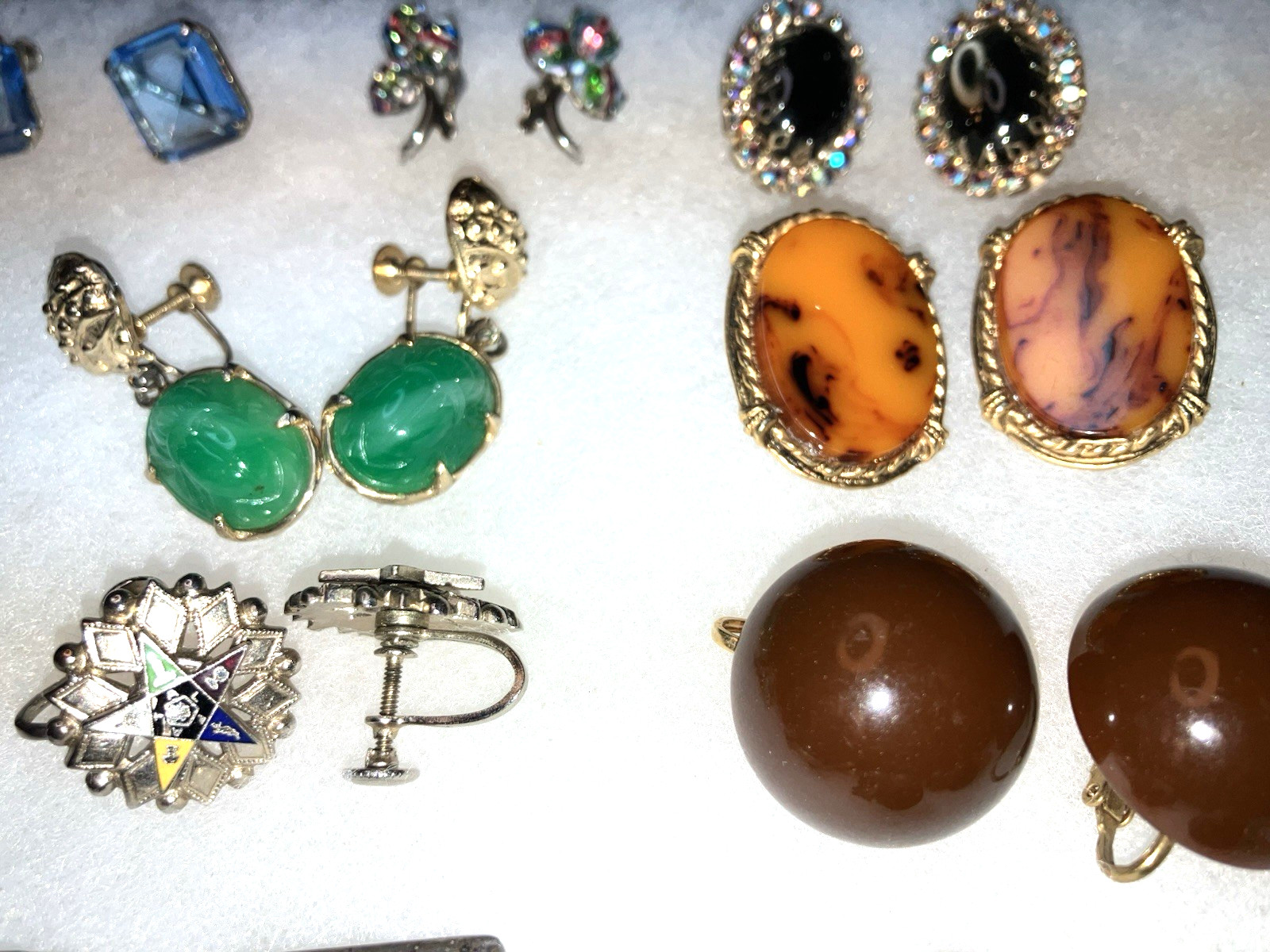 LOT OF 14 PAIRS OF VINTAGE ASSORTED STERL & Signed JEWELRY EARRINGS ALL WEARABLE