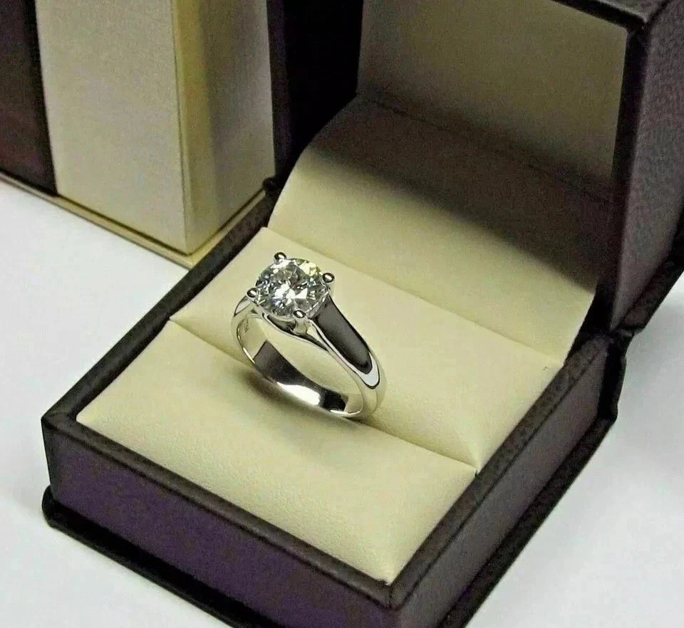 2Ct Round Cut Women’s Lab-Created Diamond Anniversary 14k White Gold Finish Ring