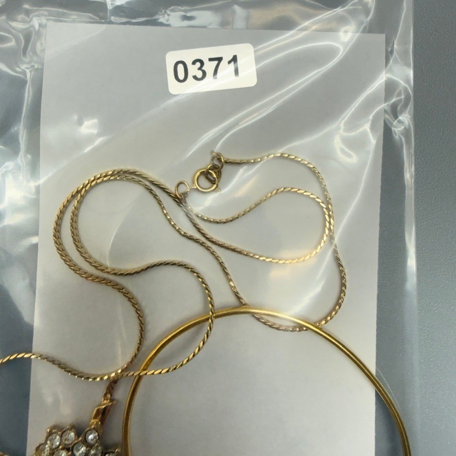 Gold Tone Rhinestone Necklace and Bracelet Set 19″ 6.5″ Dainty Cocktail Wedding