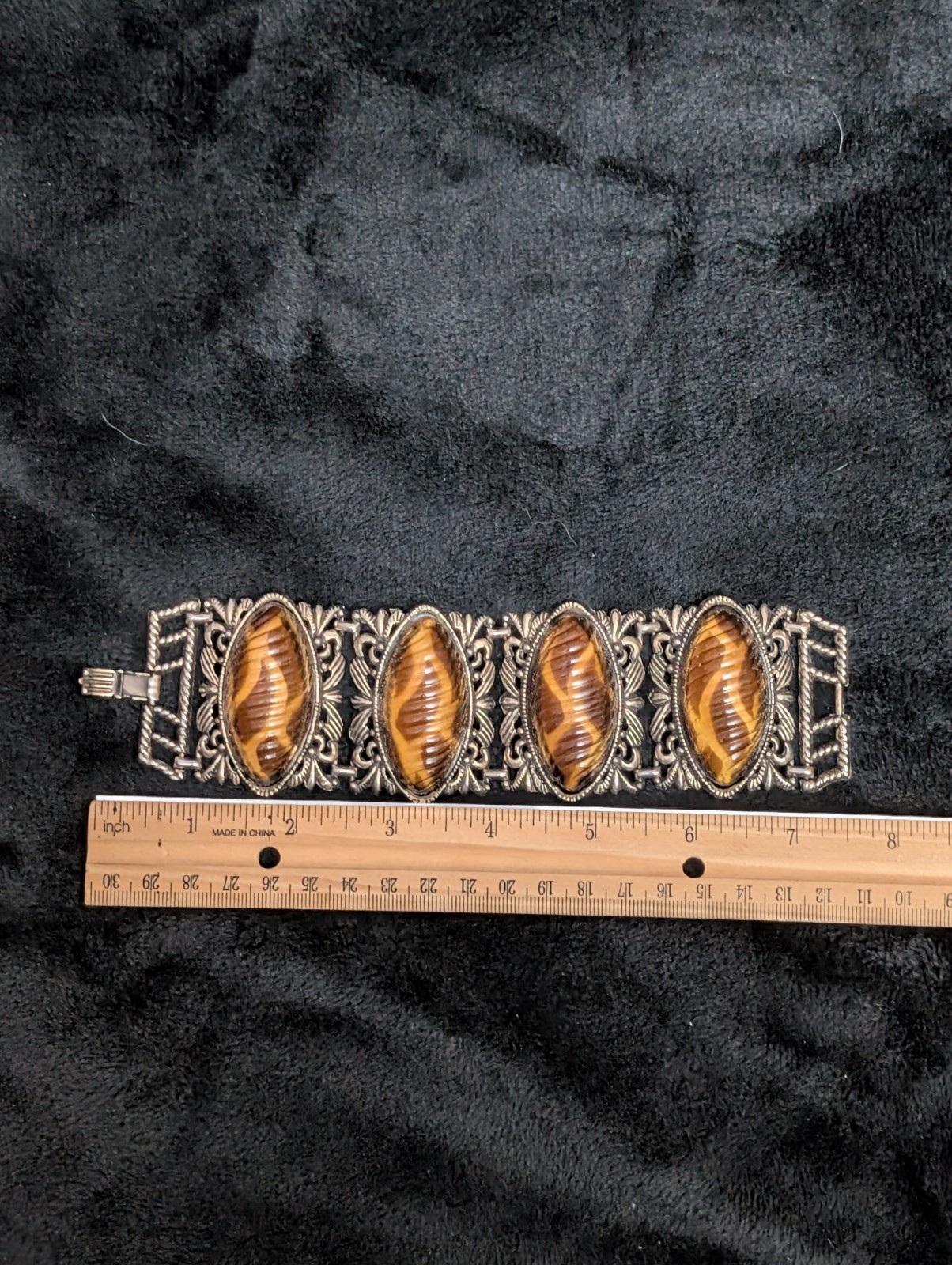 VTG 1950s Lucite Panel Bracelet Selro Jewlery 7.25″ EUC